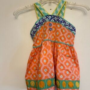 Matilda Jane Orange and Aqua Floral Dress
